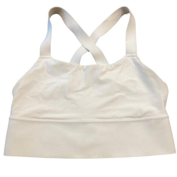 Athleta Warrior Longline Bra Thick Straps Medium Support White Buttery Soft New! - Picture 2 of 7